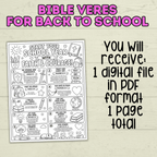 Back to School Bible Verses Coloring Page