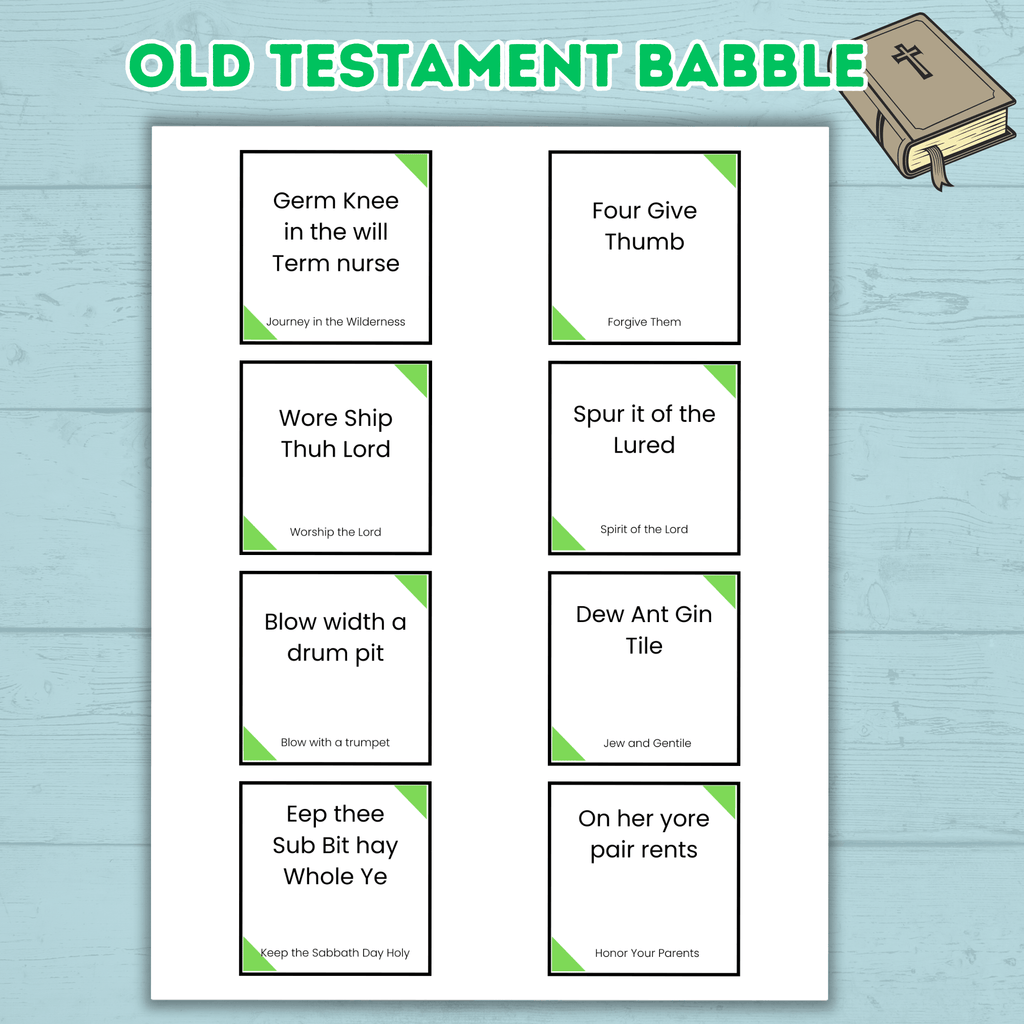 Old Testament Bible Church Game, Teen Youth Group Game, Come Follow Me, Sunday School Game, Christian, Bible Babble, Seminary, Icebreaker