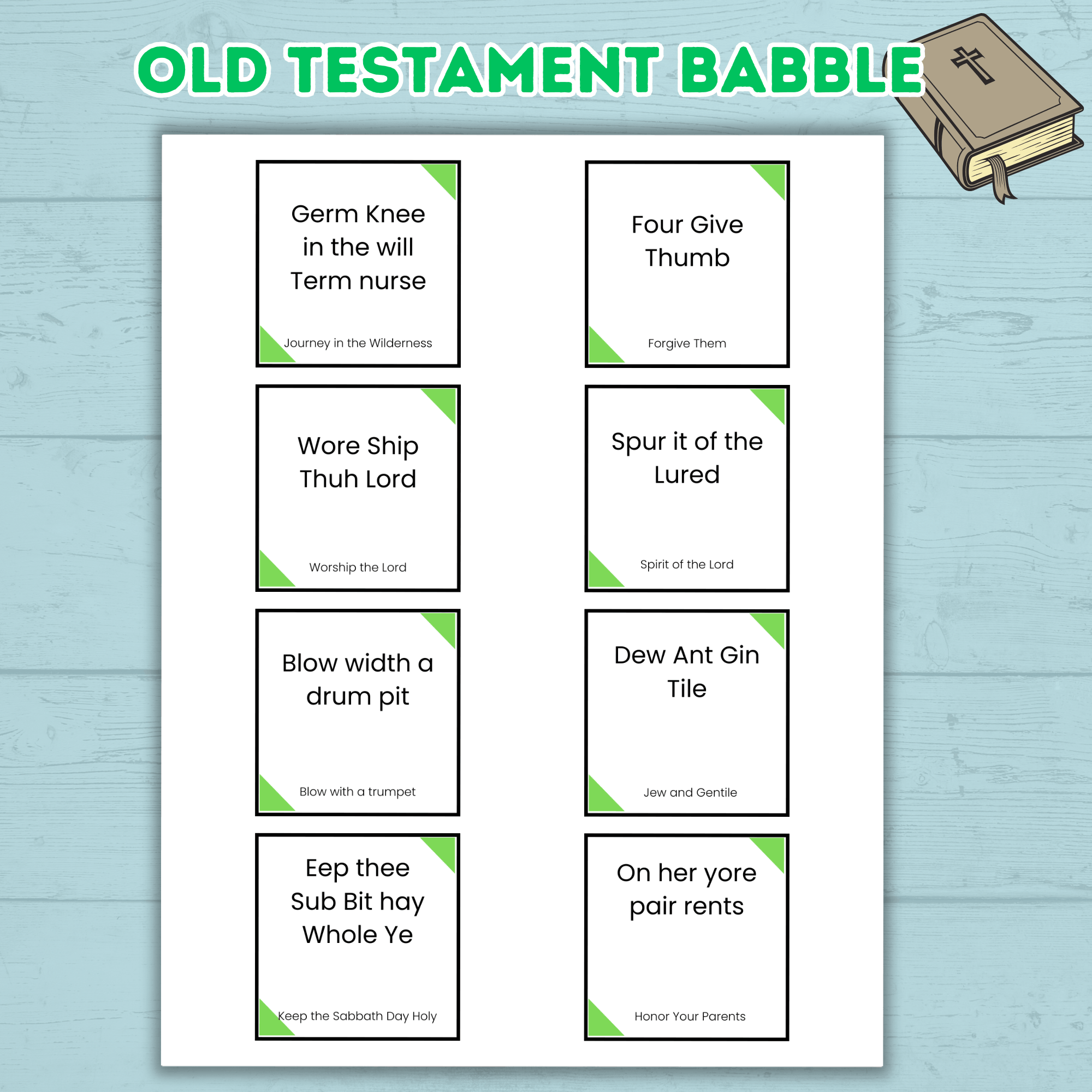 Old Testament Bible Church Game, Teen Youth Group Game, Come Follow Me, Sunday School Game, Christian, Bible Babble, Seminary, Icebreaker