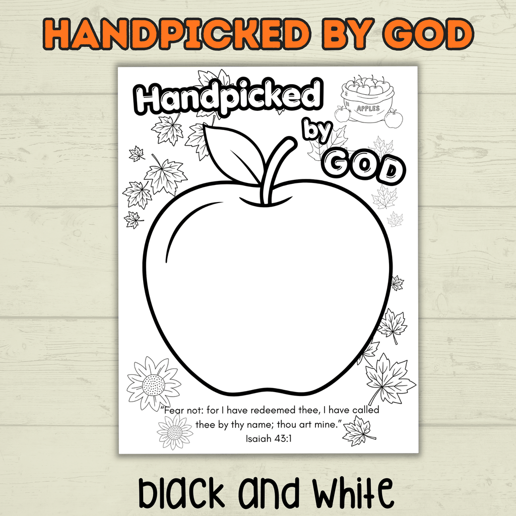 Handpicked by God, Apple Craft, Fall Craft, Fall Apple Craft,Fall Christian Craft, Sunday School Craft, Christian Activity,Fingerpaint Craft