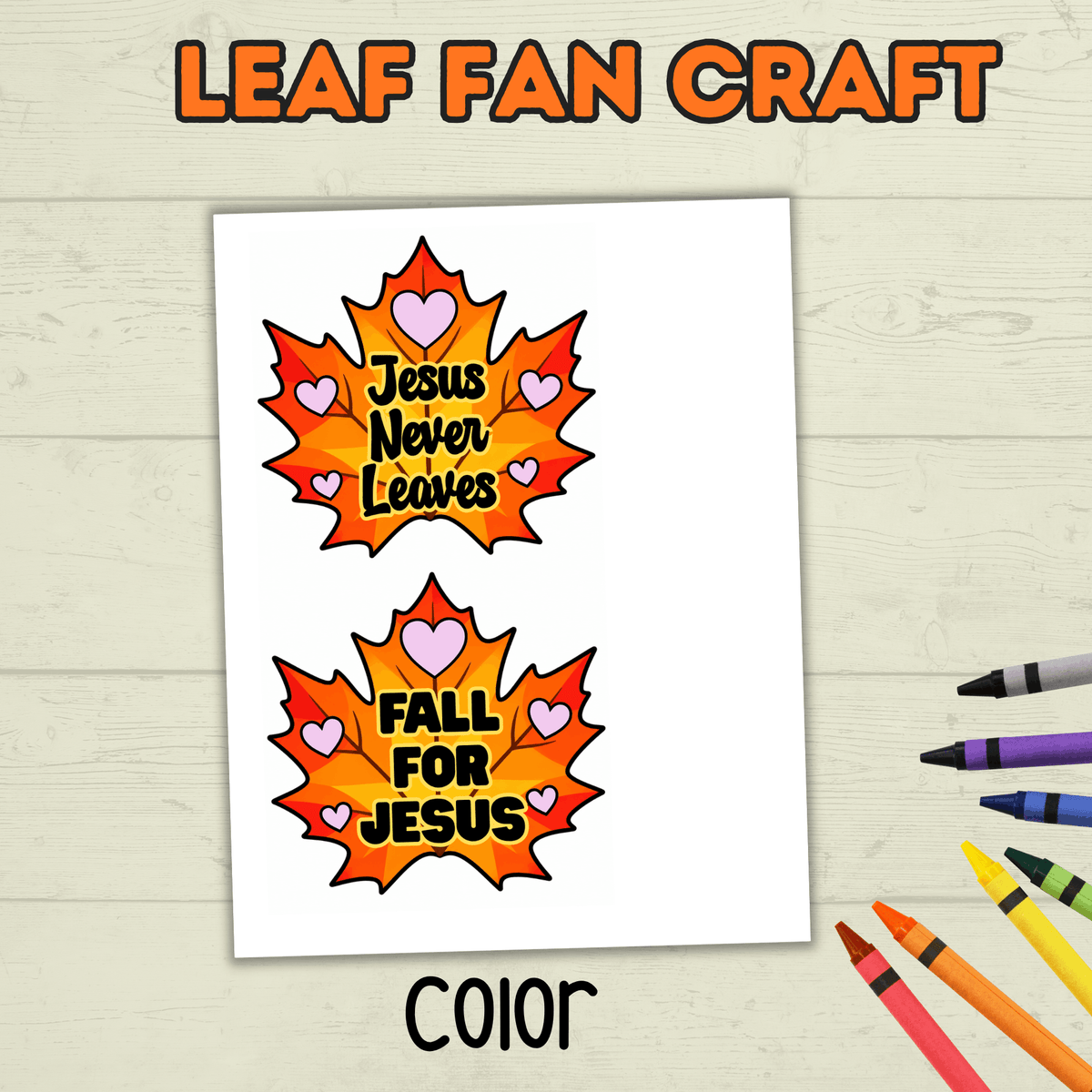 Leaf Fan Craft, Christian Fan Craft, Fall Craft, Christian Activity, Bible Lesson, Homeschool, Jesus Craft, Fall for Jesus, Leaf Craft