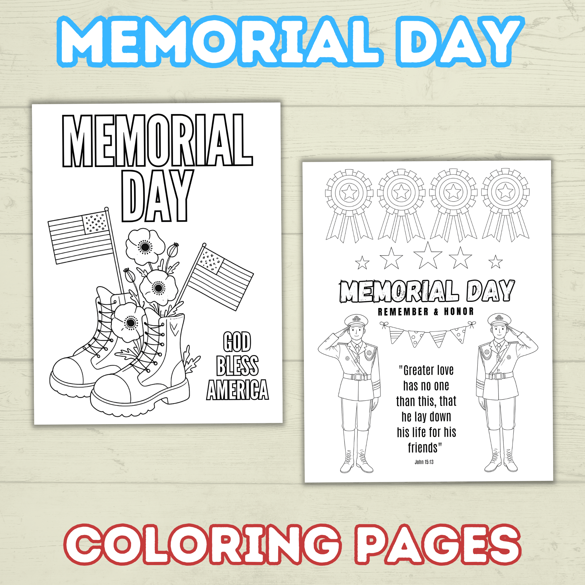 FREE Christian Memorial Day Coloring Pages for Kids and Family – Paper