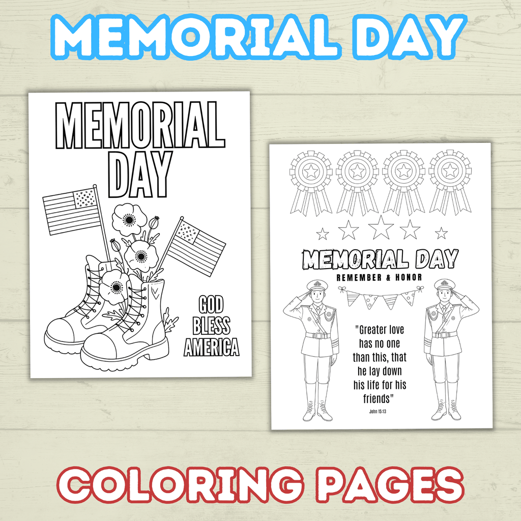 FREE Christian Memorial Day Coloring Pages for Kids and Family