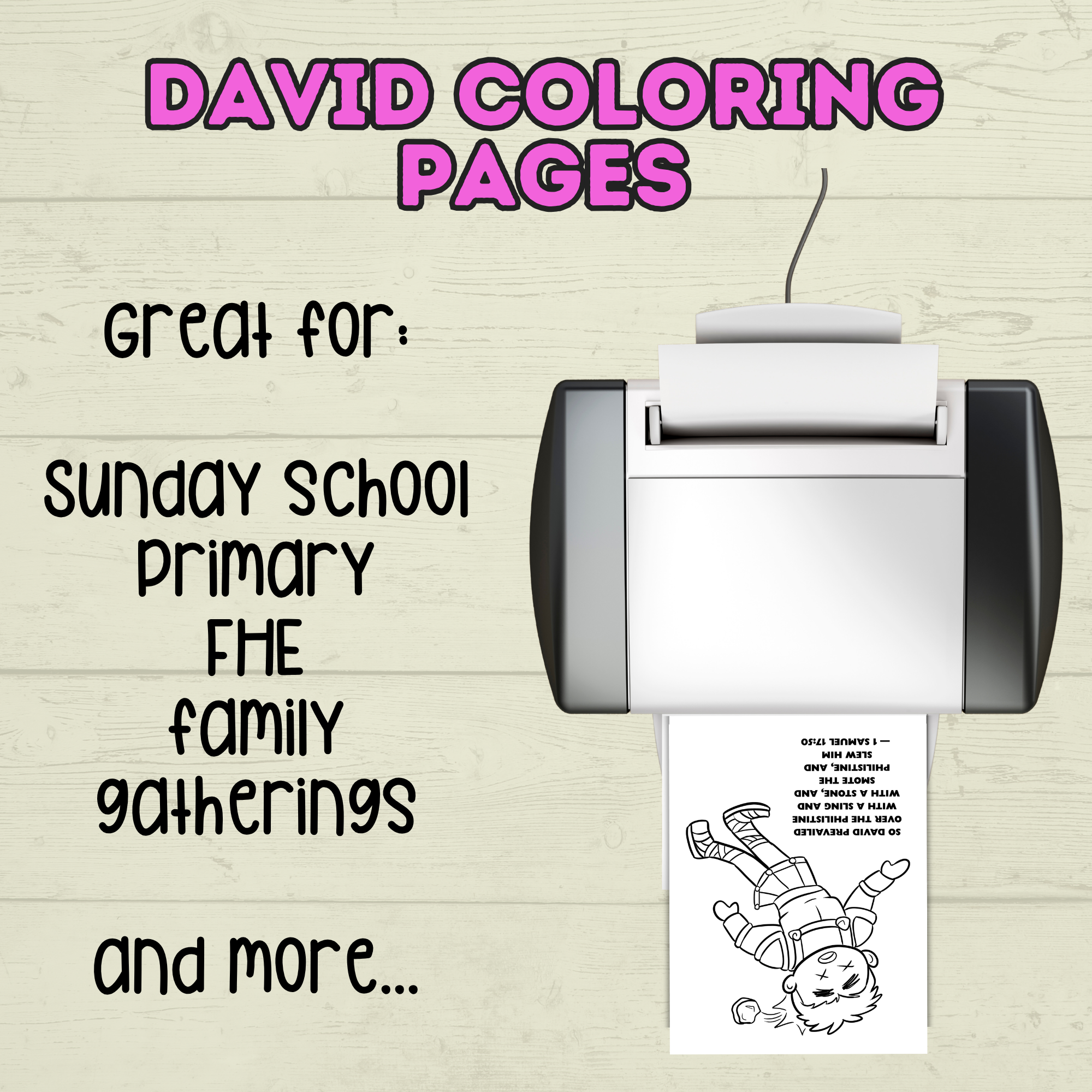 Free David and Goliath Coloring Pages for Kids