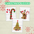 Christmas Preschool Puzzles Printables for Toddlers, Kindergartener Activities and Games