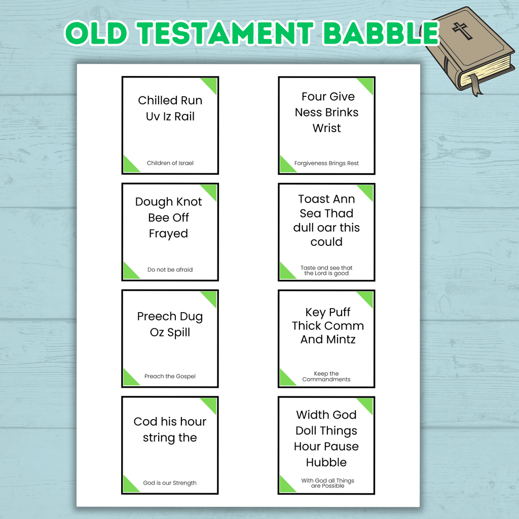 Old Testament Bible Church Game, Teen Youth Group Game, Come Follow Me, Sunday School Game, Christian, Bible Babble, Seminary, Icebreaker