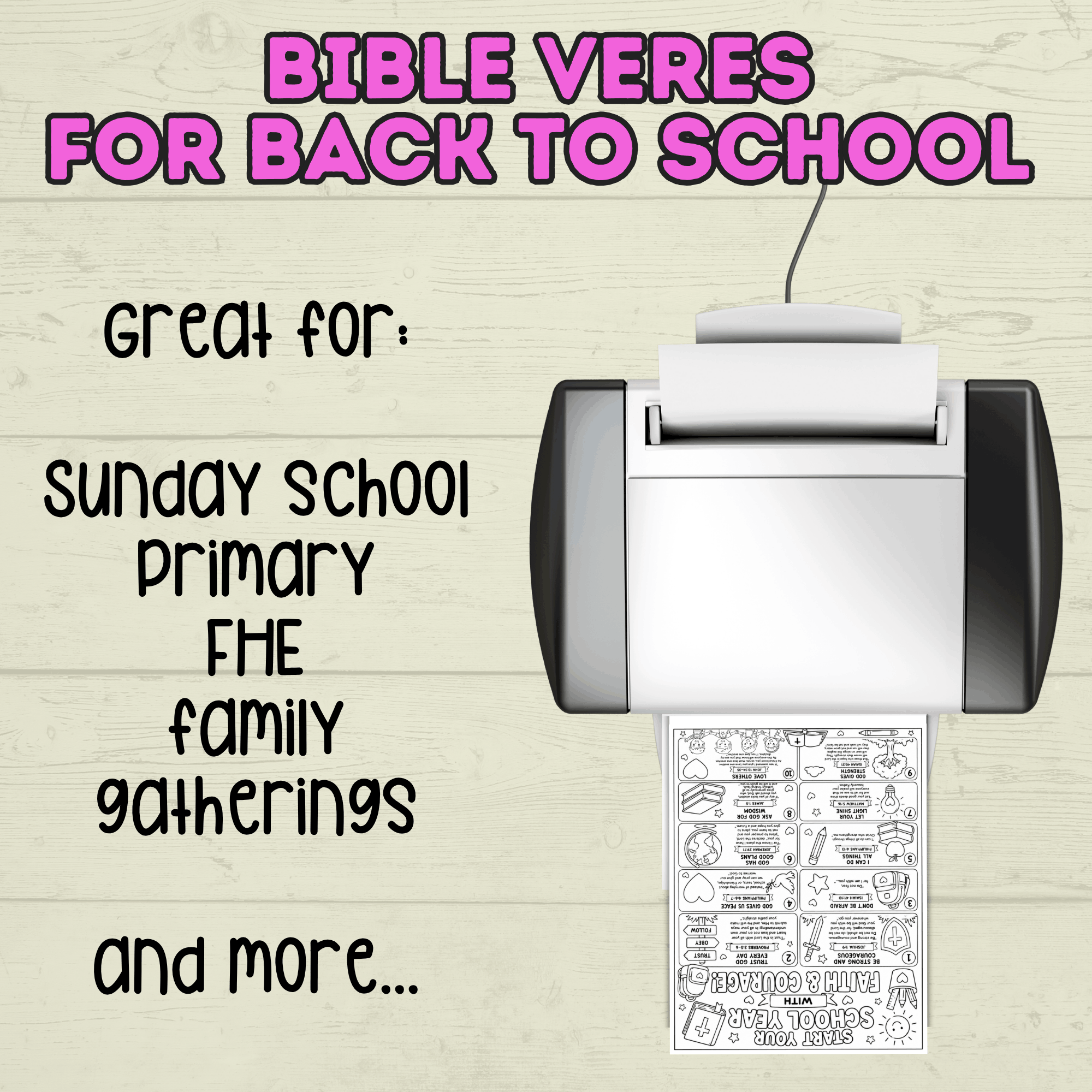 Back to School Bible Verses Coloring Page