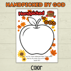 Handpicked by God, Apple Craft, Fall Craft, Fall Apple Craft,Fall Christian Craft, Sunday School Craft, Christian Activity,Fingerpaint Craft