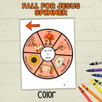 Fall for Jesus Spinner Craft for Kids, Fall Crafts, Christian Fall Crafts, Christian Crafts, Sunday School Crafts, Homeschool, Spinner Craft