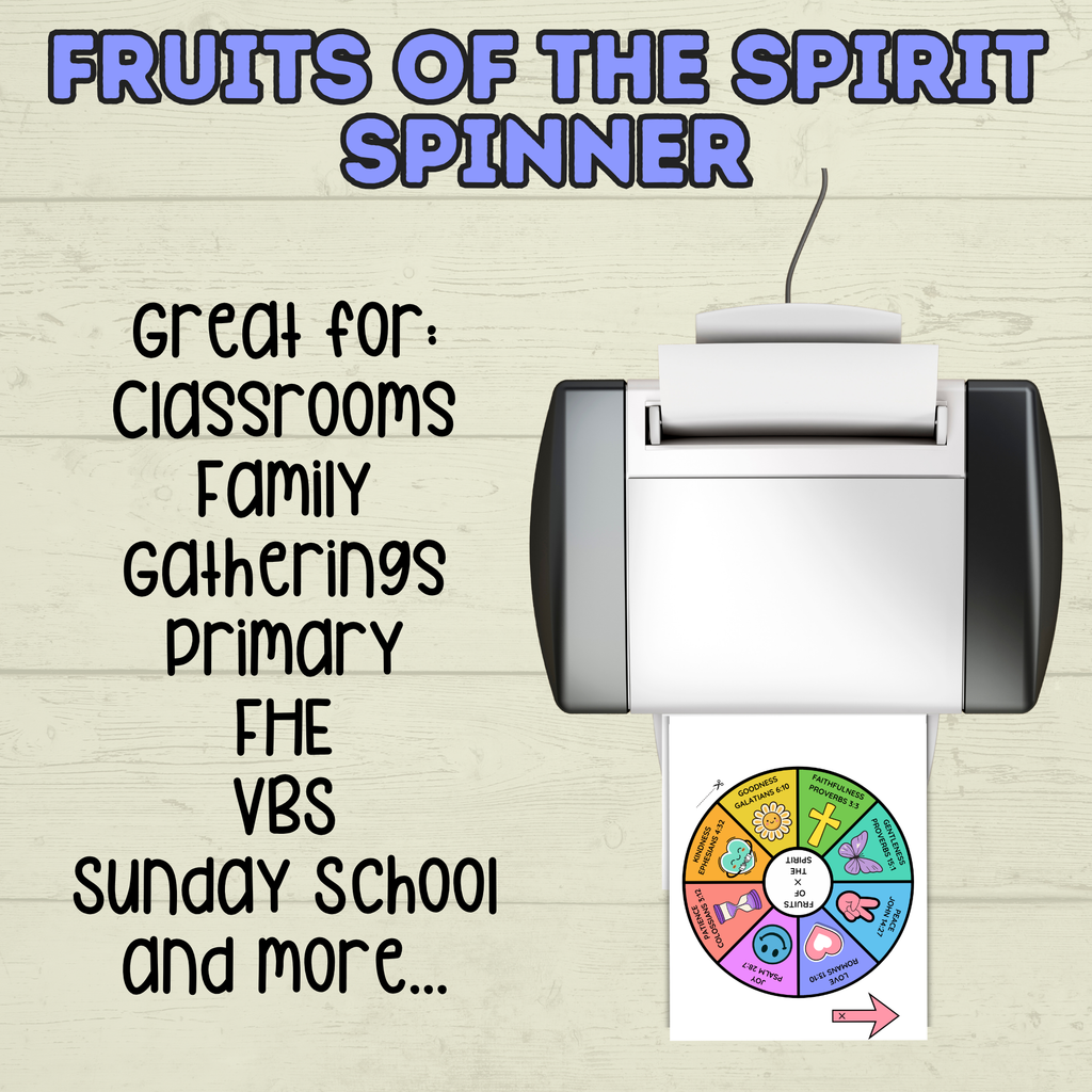Fruits of the Spirit Craft, Spinner Craft, Sunday School Craft, Bible Craft, Bible Lesson, Christian Activity, Homeschool, Galations Lesson