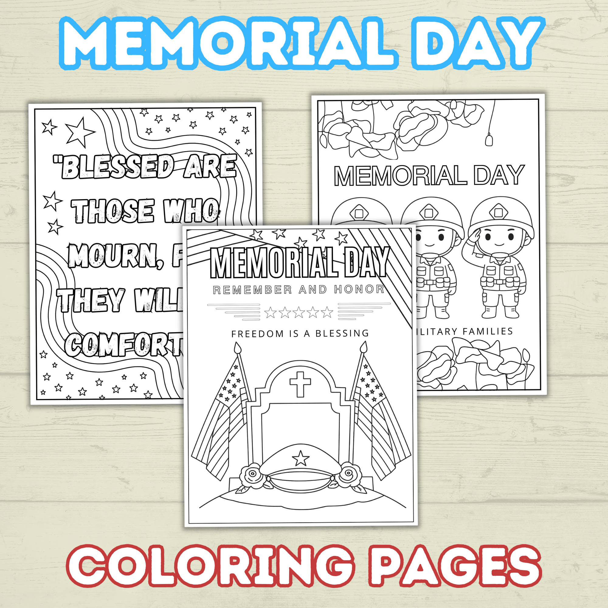 FREE Christian Memorial Day Coloring Pages for Kids and Family – Paper