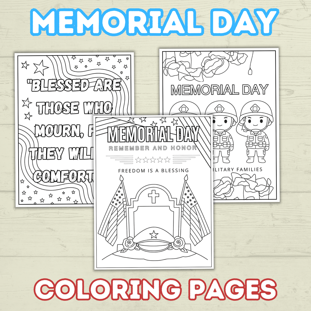 FREE Christian Memorial Day Coloring Pages for Kids and Family