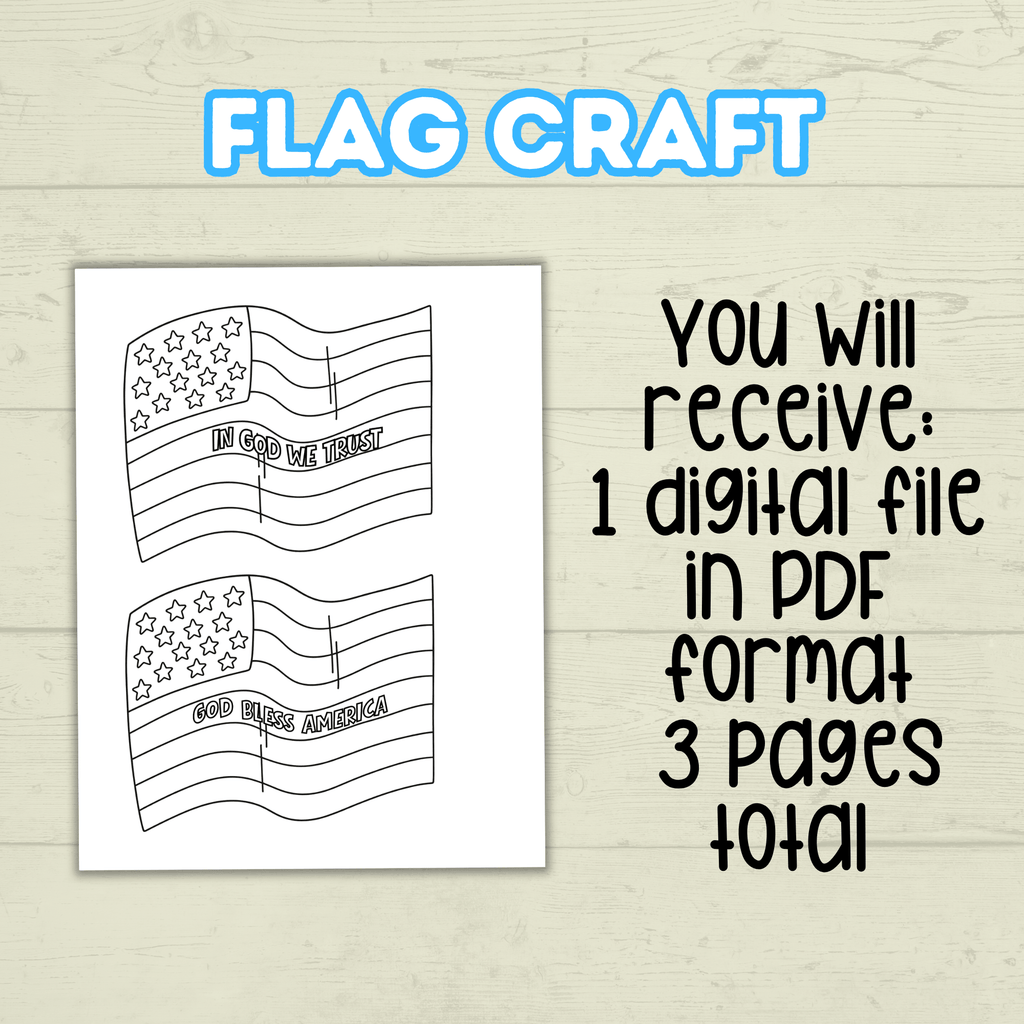Patriotic Flag Craft for Kids, In God We Trust, USA Craft, American Flag Craft, Memorial Day Craft, 4th of July Craft, Veterans day Craft