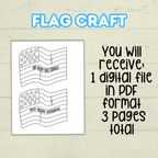Patriotic Flag Craft for Kids, In God We Trust, USA Craft, American Flag Craft, Memorial Day Craft, 4th of July Craft, Veterans day Craft