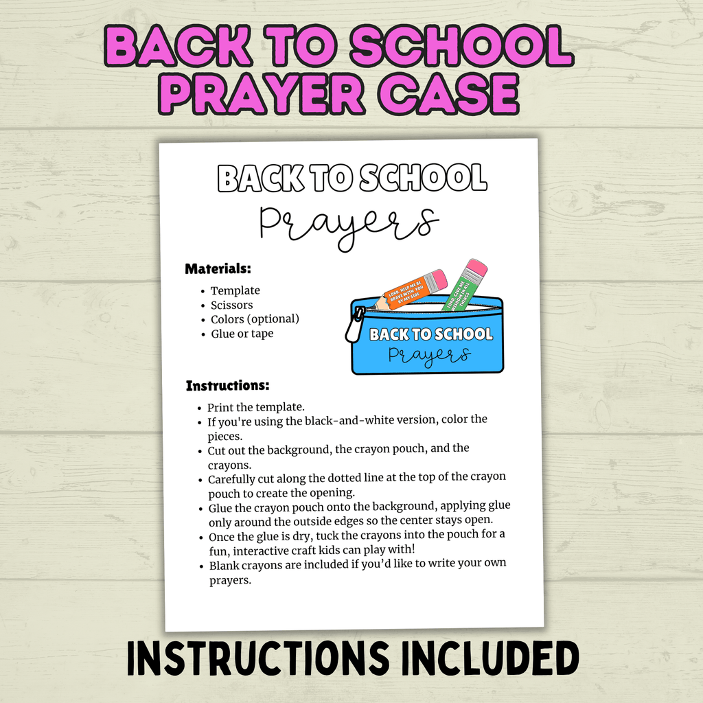 Back to School Prayers, Prayer Craft, Sunday School Craft, Back to School Crafts,  Cut and Paste Crafts, Christian Crafts, Bible Crafts