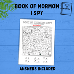 Book of Mormon I Spy for Kids | I Spy | Kids Activities | Kids Printables | Book of Mormon Activity | Book of Mormon Printables | PDF