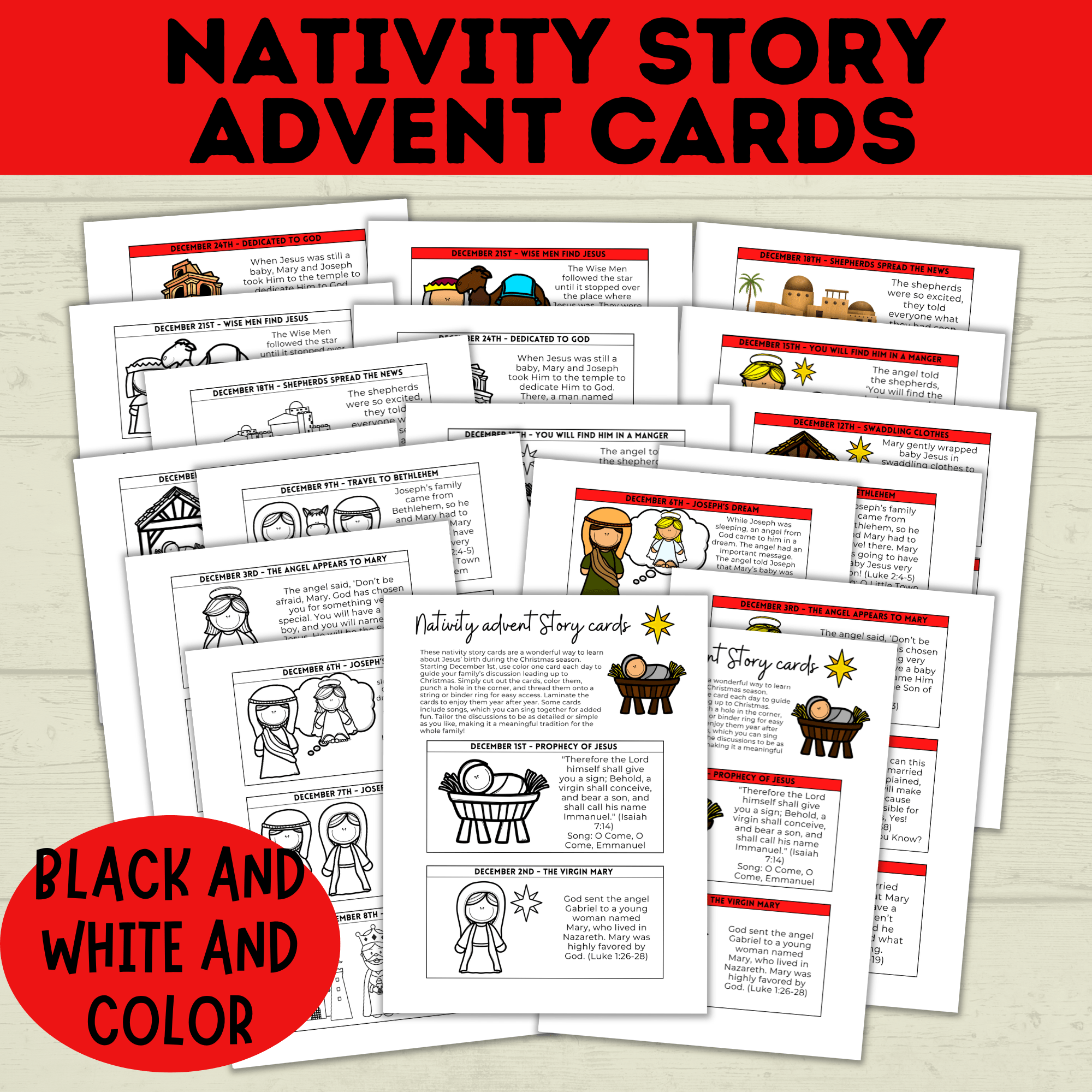 Nativity Advent Calendar | Nativity Story Cards | Christmas Advent Calendar