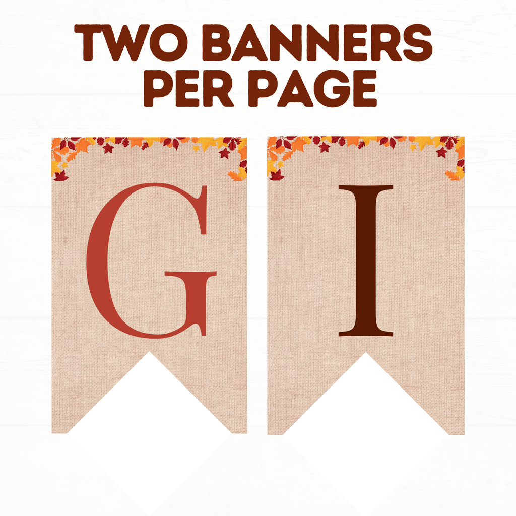Happy Thanksgiving Banner Printable | Thanksgiving Banner File | Fall Banner | Fall Decor | Thanksgiving Garland | PDF Printable Banner