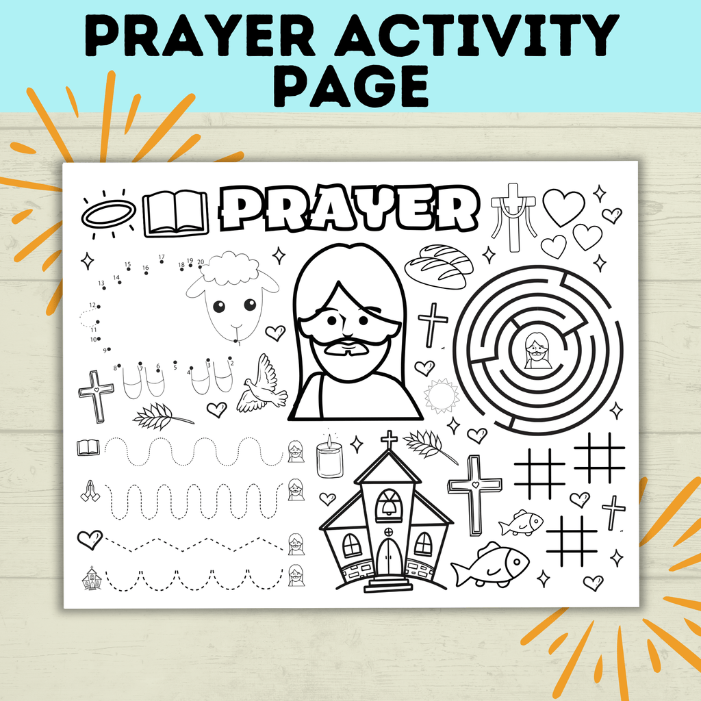 Prayer Activity Page for Kids | Sunday School Activity Page | Teach kids to Pray | Prayer Activities | Prayer Craft | Kids Crafts | Digital