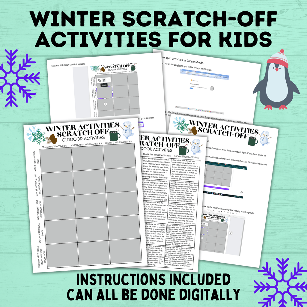 Winter Activities for Kids | Winter Scratch-Off Activities for Kids | Kid's Scratch-off | Kids Activities | Indoor Activities | Kids