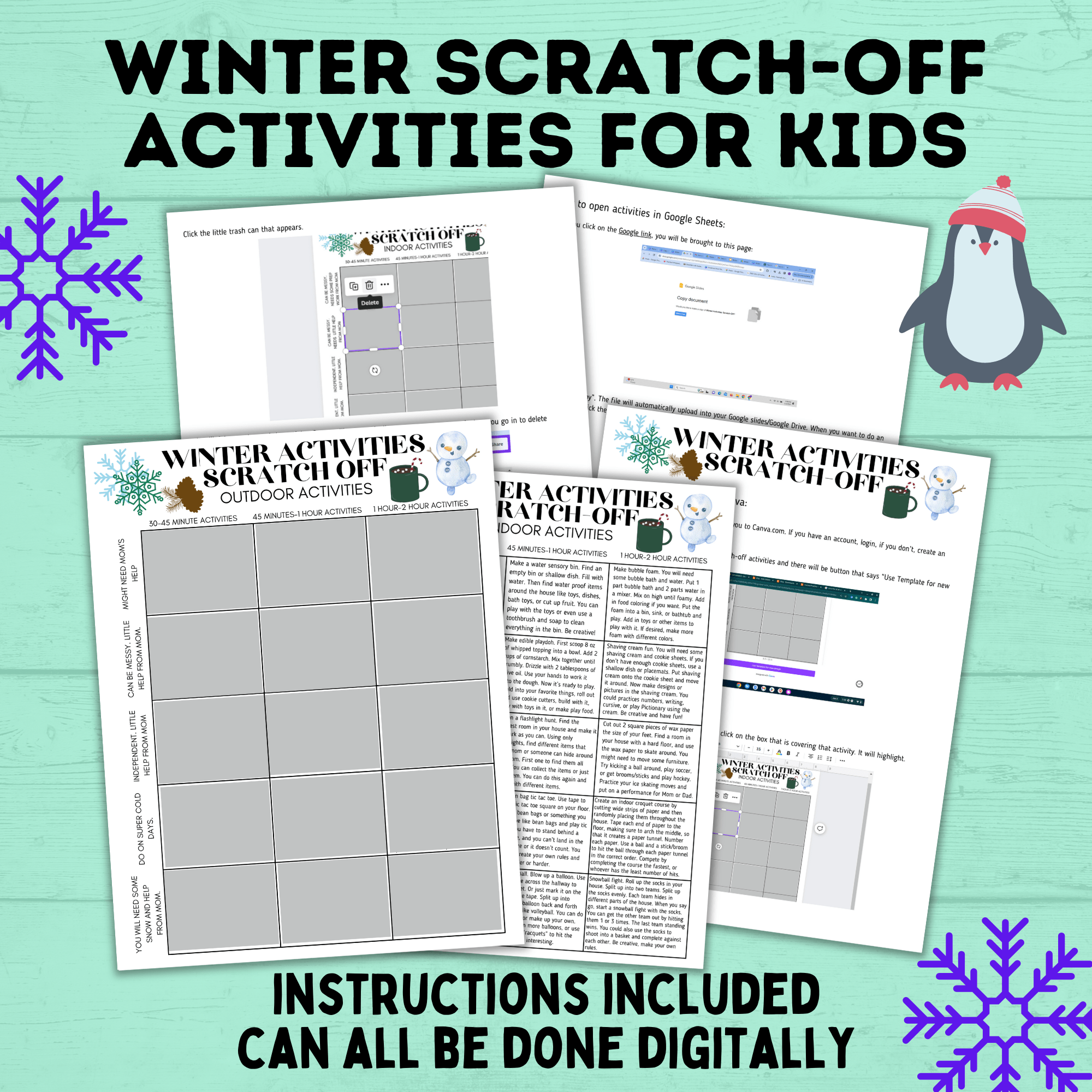 Winter Activities for Kids | Winter Scratch-Off Activities for Kids | Kid's Scratch-off | Kids Activities | Indoor Activities | Kids