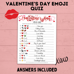 Valentine's Day Emoji Quiz | Valentine's Day Games | Valentine's Day Picture Quiz | Valentine's Day Printables | Classroom Games | Kids