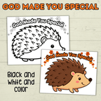 Hedgehog Craft, God Made Me Special, Sunday School Craft, Jesus Craft, Cut and Paste Craft, Easy Craft, Leaf Fall Craft, Christian Activity