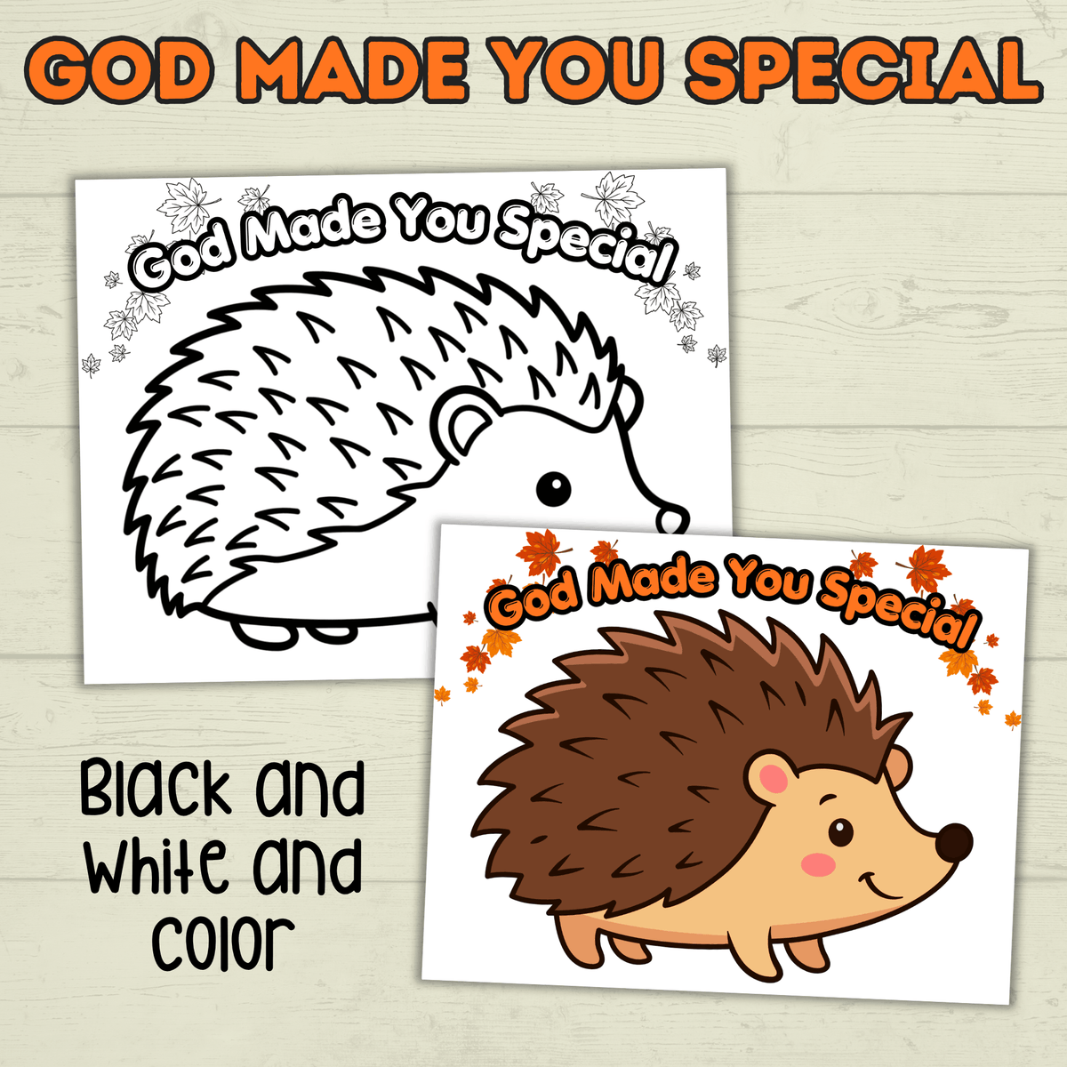 Hedgehog Craft, God Made Me Special, Sunday School Craft, Jesus Craft, Cut and Paste Craft, Easy Craft, Leaf Fall Craft, Christian Activity
