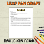 Leaf Fan Craft, Christian Fan Craft, Fall Craft, Christian Activity, Bible Lesson, Homeschool, Jesus Craft, Fall for Jesus, Leaf Craft
