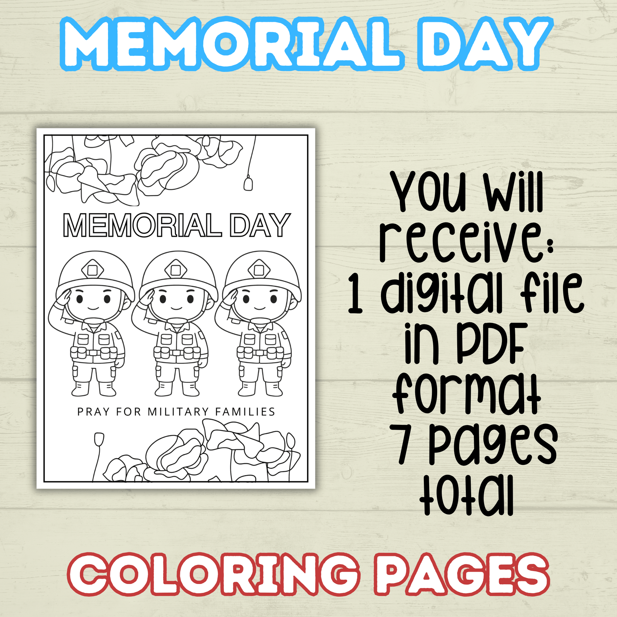 FREE Christian Memorial Day Coloring Pages for Kids and Family