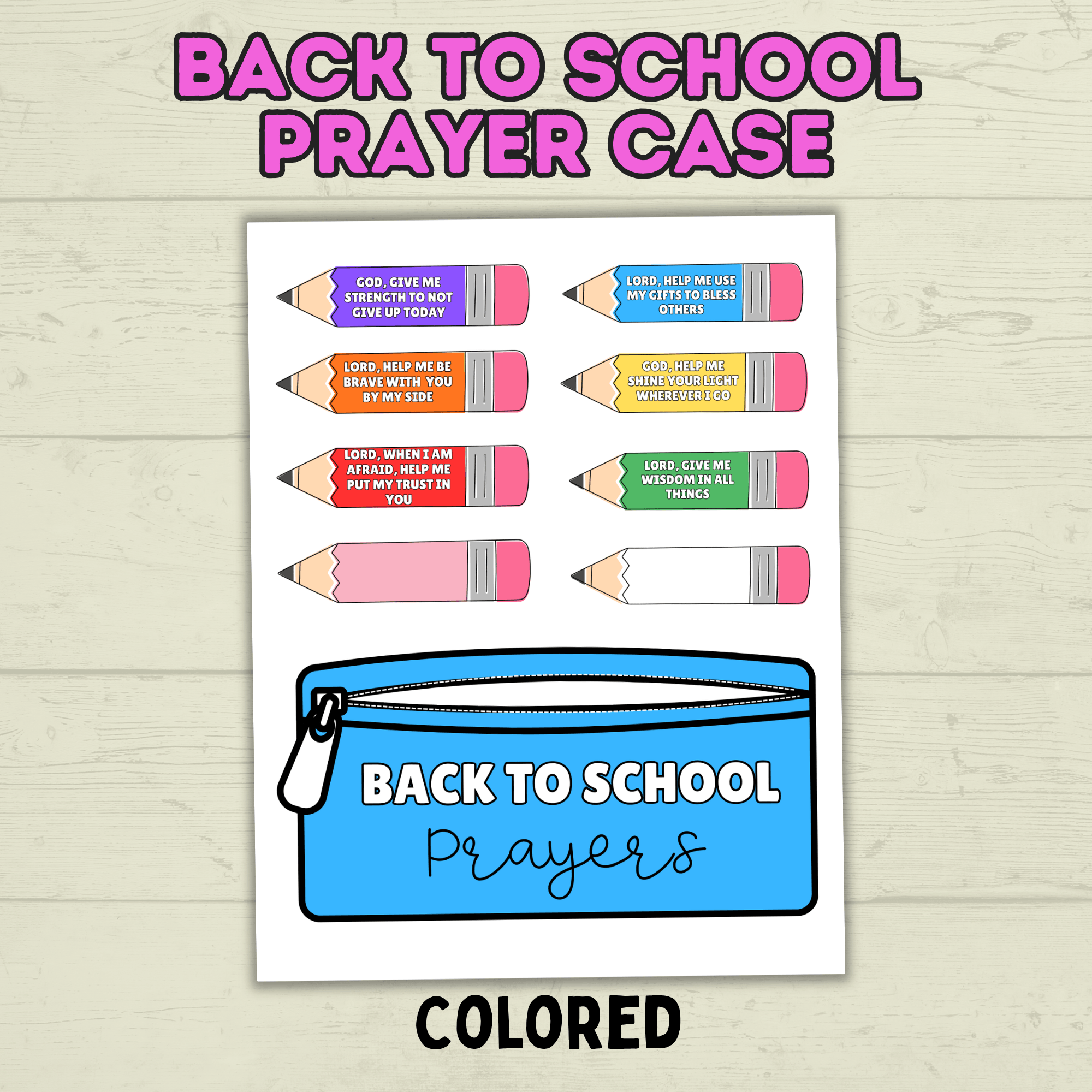 Back to School Prayers, Prayer Craft, Sunday School Craft, Back to School Crafts,  Cut and Paste Crafts, Christian Crafts, Bible Crafts