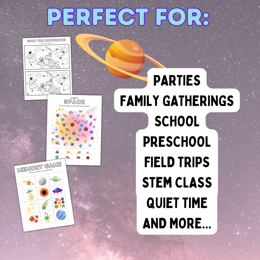 Space Party Activity Pack | Space Activity | Space Craft | Space Games | Outer space games | kids Games | Party Games | Space Party Games