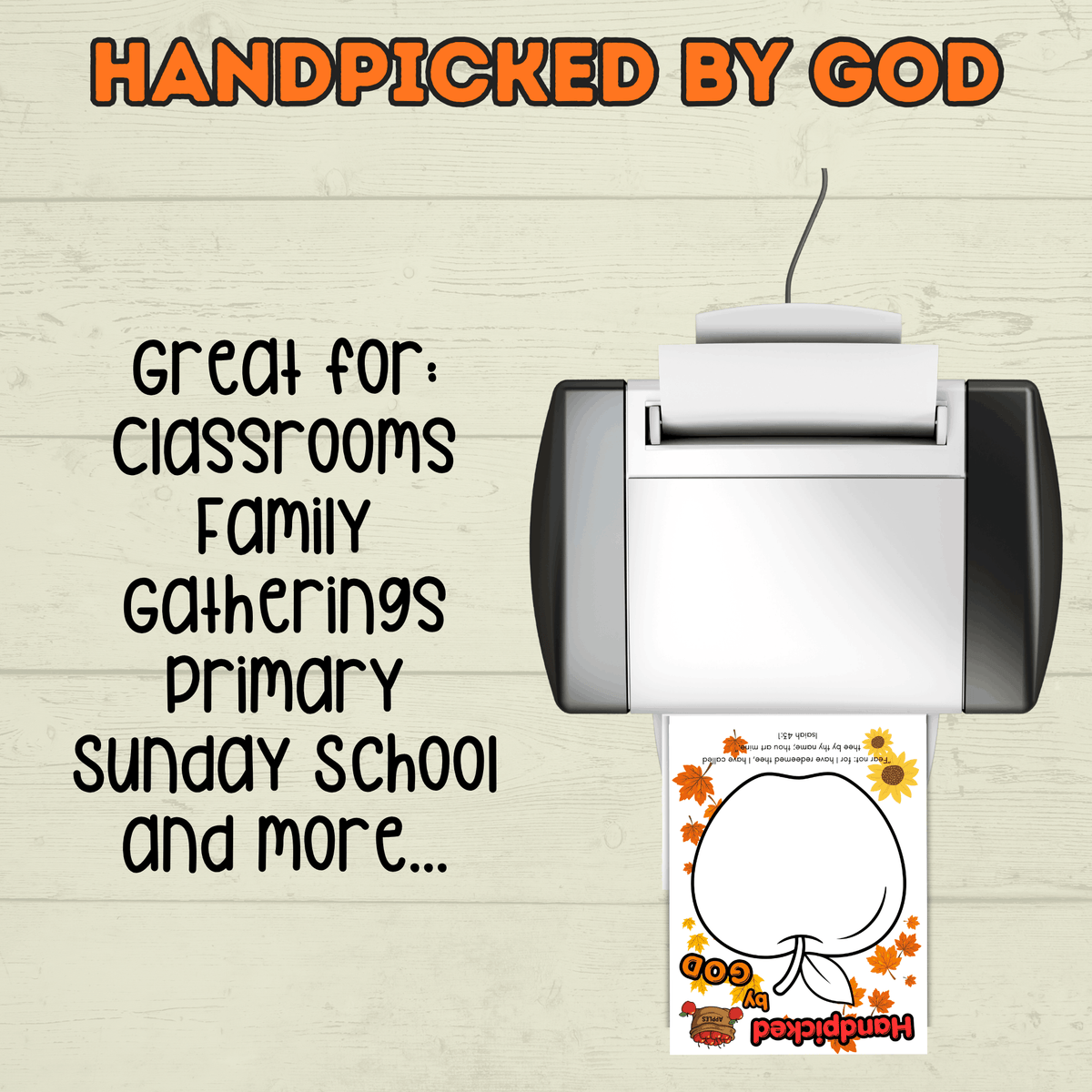 Handpicked by God, Apple Craft, Fall Craft, Fall Apple Craft,Fall Christian Craft, Sunday School Craft, Christian Activity,Fingerpaint Craft