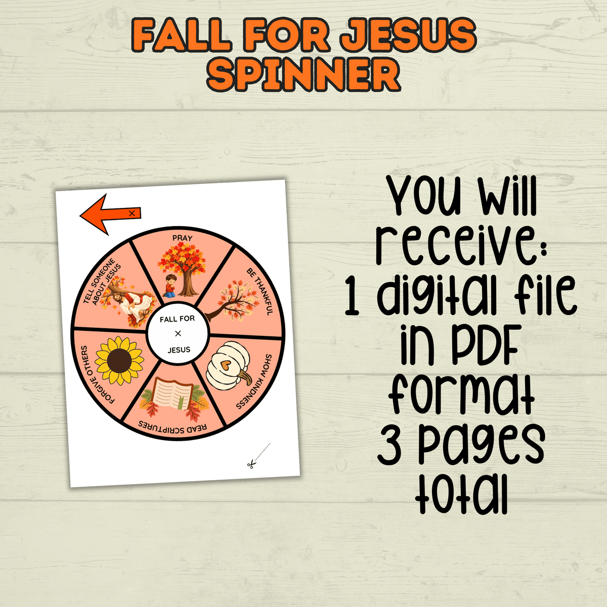 Fall for Jesus Spinner Craft for Kids, Fall Crafts, Christian Fall Crafts, Christian Crafts, Sunday School Crafts, Homeschool, Spinner Craft