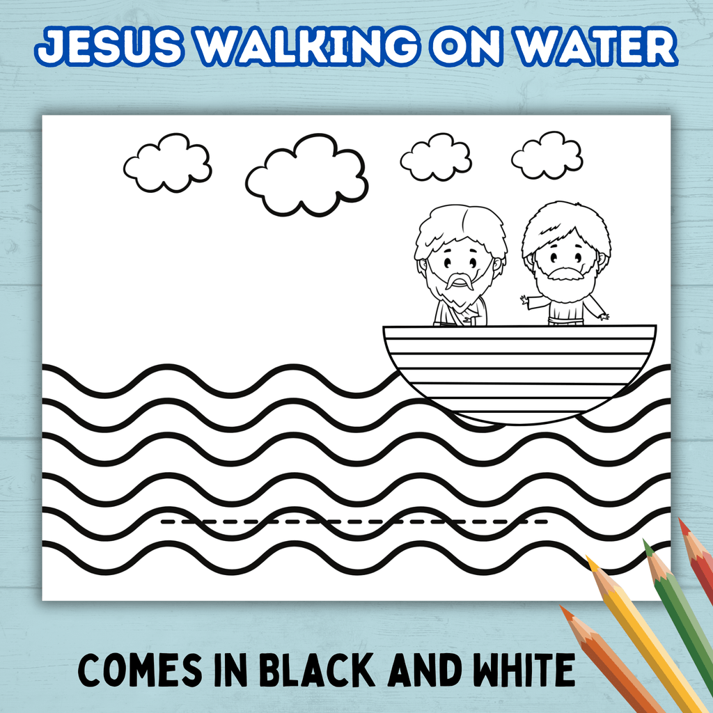 Jesus Walks on Water Craft, Bible Lesson Craft, Sunday School Craft, Kids Church Craft, Bible Story Activity, Cut and Paste, Homeschool