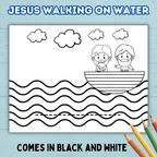 Jesus Walks on Water Craft, Bible Lesson Craft, Sunday School Craft, Kids Church Craft, Bible Story Activity, Cut and Paste, Homeschool