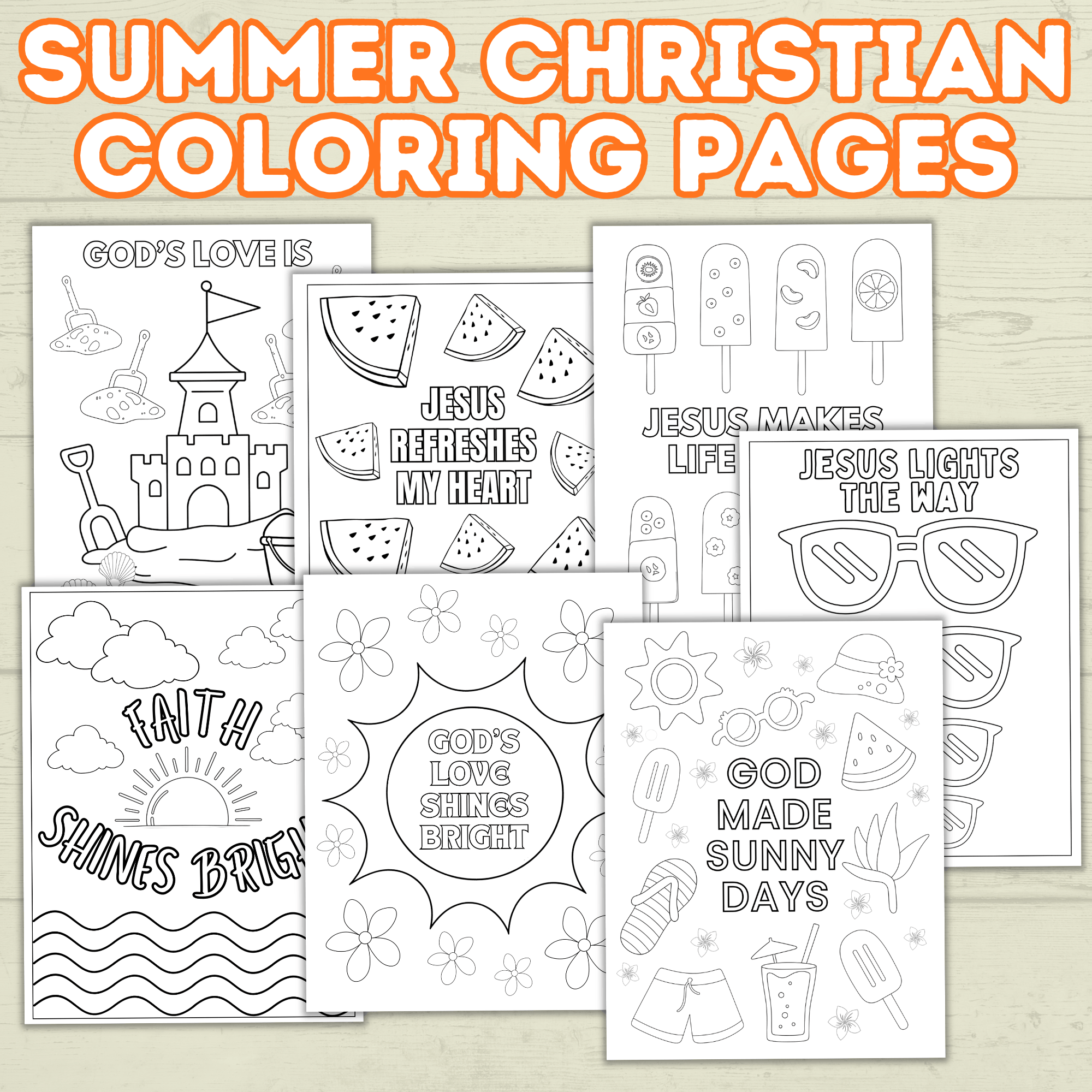 Fun and Free Summer Christian Coloring Pages for Kids and Adults