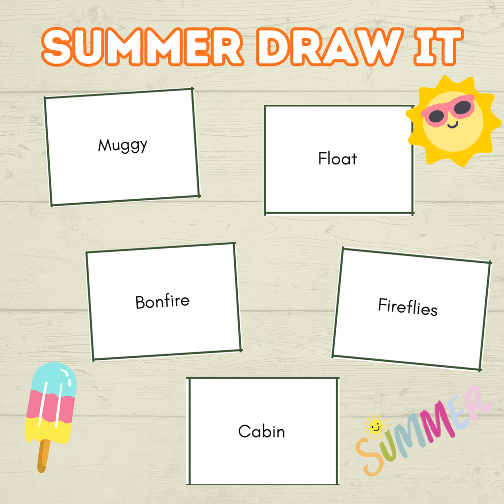 Summer Draw it Party Games and Activities, Summer Charades, Family Game Night, Adult Games, Icebreaker