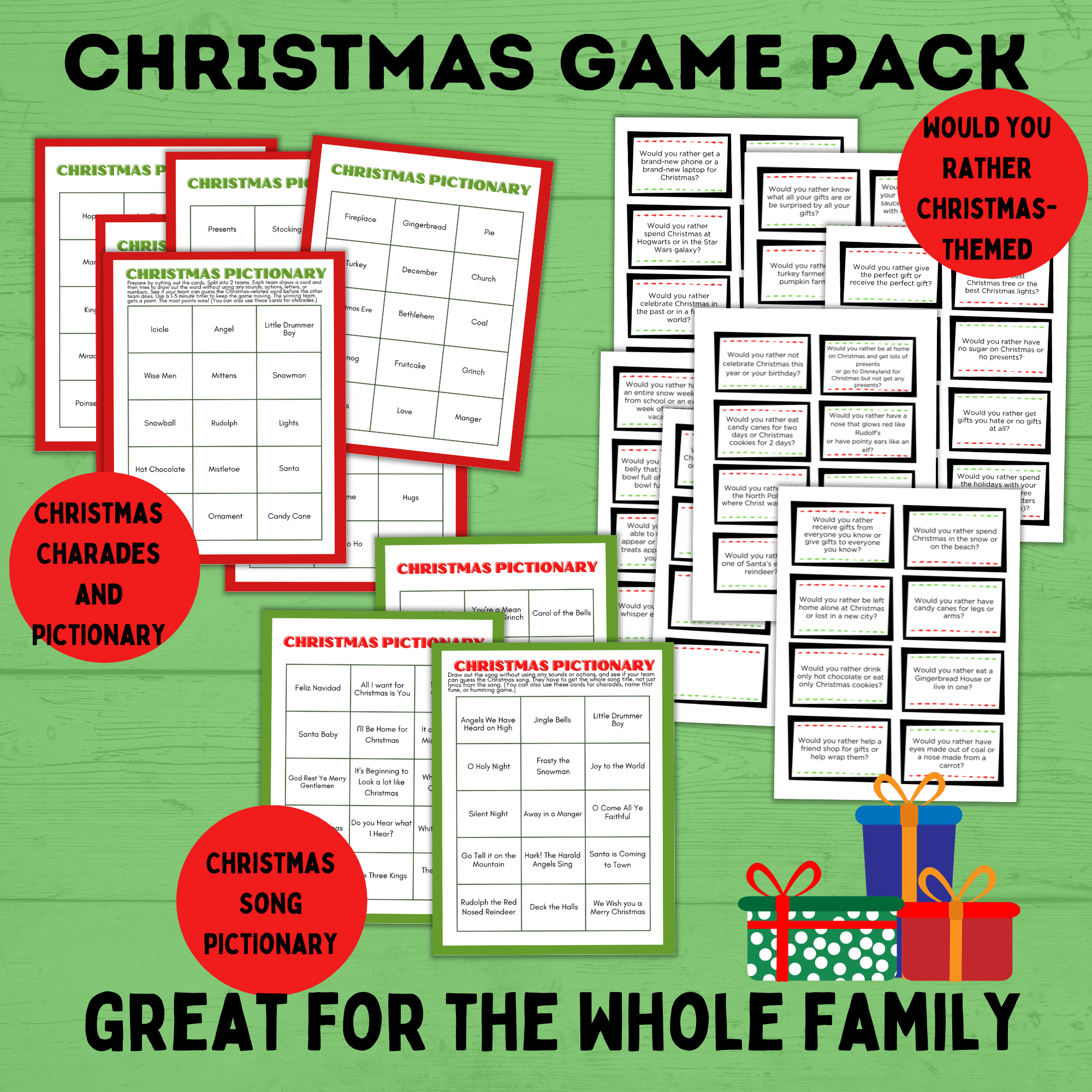 Christmas Games for Kids | Christmas Printables | Christmas Games for Adults | Christmas Games for the Family | Christmas Taboo | Games