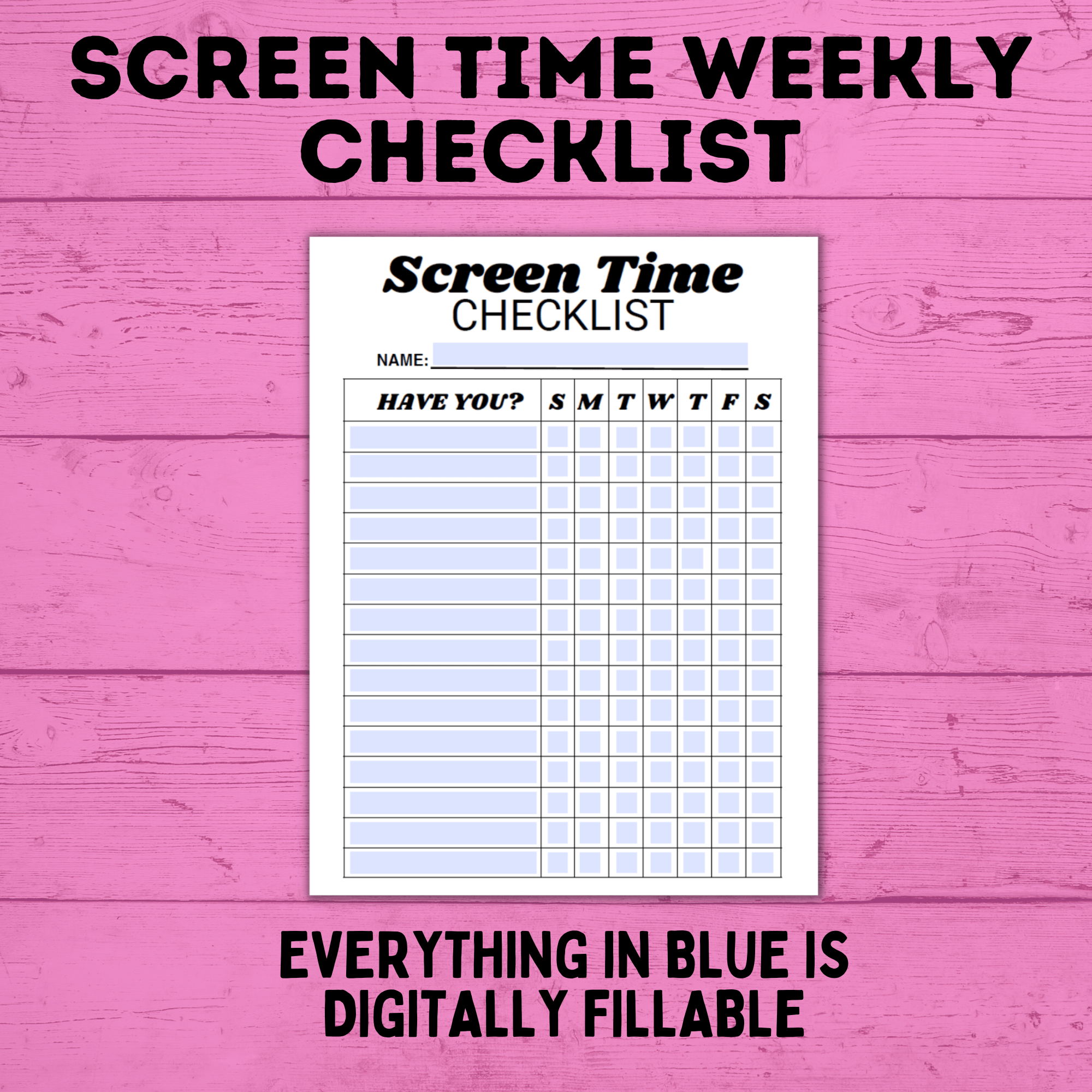 Chore Chart for Kids | Weekly Screen Time Chart | Weekly Checklist for Kids | Earn Screen Time Chore Chart | Technology Chart | Kids Chart