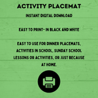 Christmas Placemat for Kids | Christmas Nativity Activity | Activity Sheet for Kids