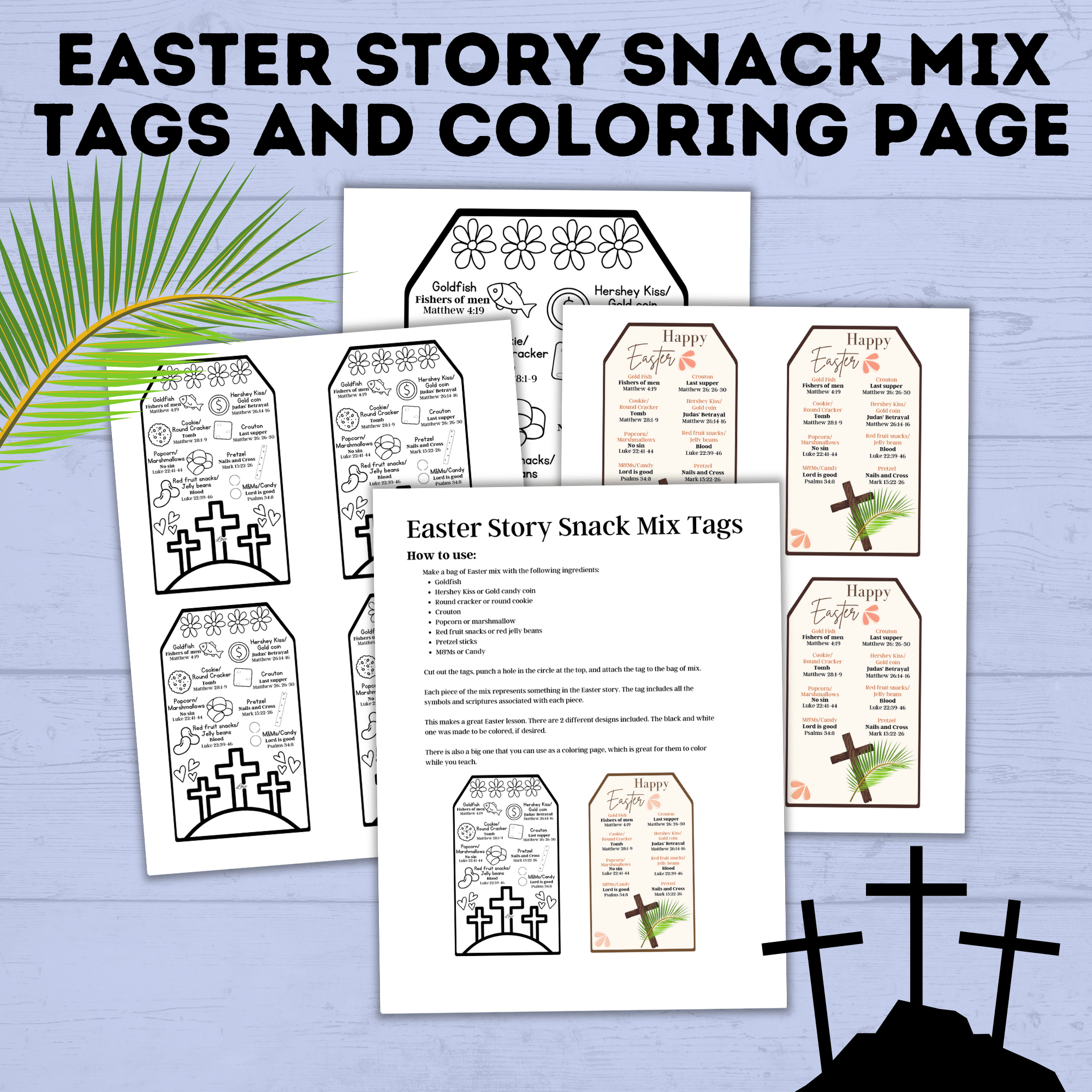 Easter Story Snack Mix Tags for Kids and Adults | Easter Sunday Lesson