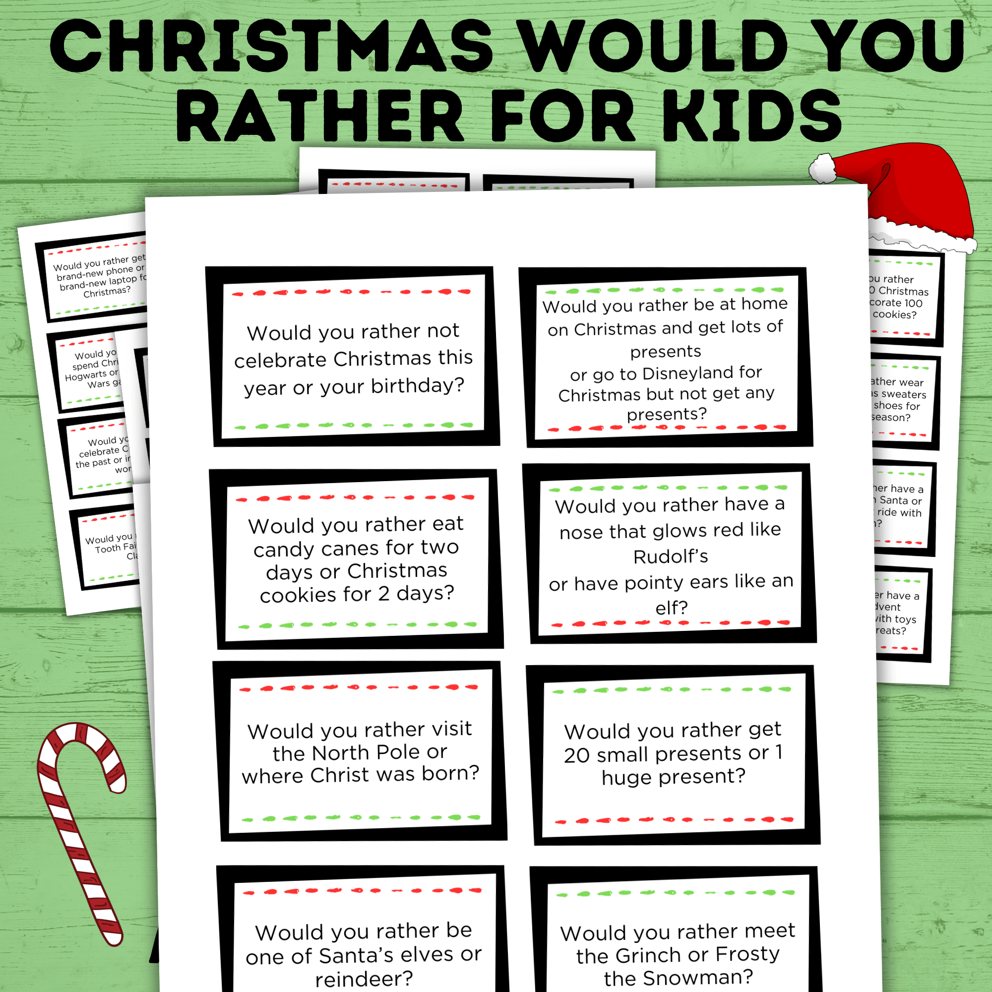 Christmas Would You Rather for Kids | Christmas Printables for Kids | Christmas Activities | Kid's Christmas Printables | Kid Games
