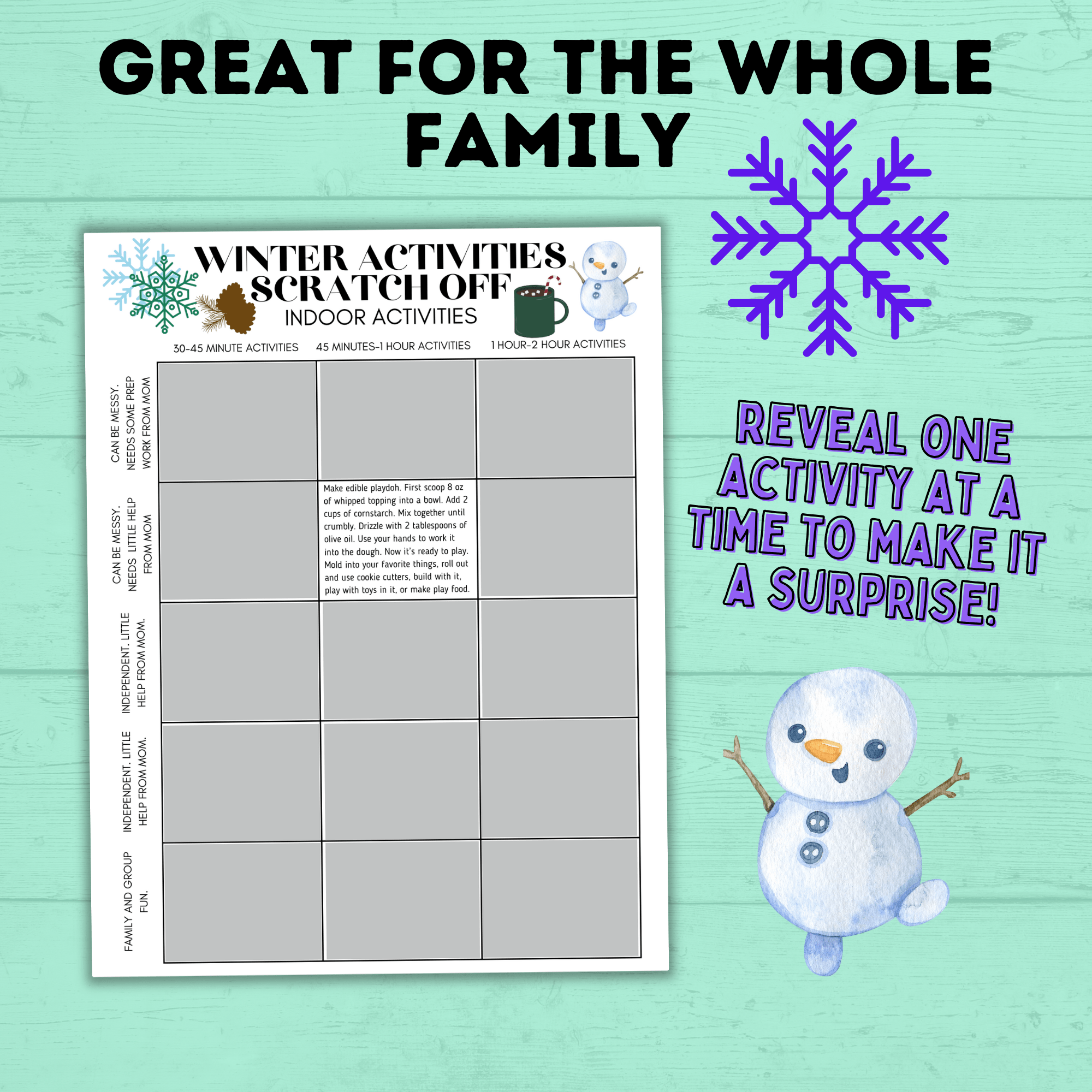 Winter Activities for Kids | Winter Scratch-Off Activities for Kids | Kid's Scratch-off | Kids Activities | Indoor Activities | Kids