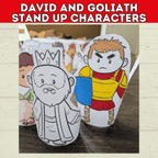 King David and Goliath Biblical Characters Stand Up Bible Story, VBS, Kids