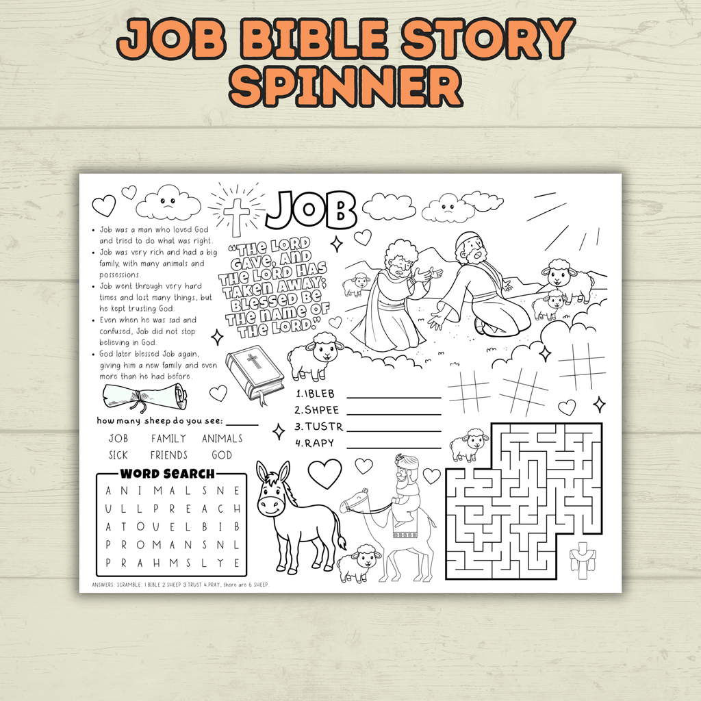 Job Bible Lesson Story Bundle, Job Bible Craft, Sunday School Crafts, Homeschool, Old Testament, Job Activity, Job Craft, Job Cube Story