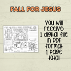 Bible Activity Page, Fall Christian Activity Page, Sunday School Activity, Activity Sheet, Fall for Jesus, Fall Craft, Jesus Activity
