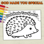 Hedgehog Craft, God Made Me Special, Sunday School Craft, Jesus Craft, Cut and Paste Craft, Easy Craft, Leaf Fall Craft, Christian Activity