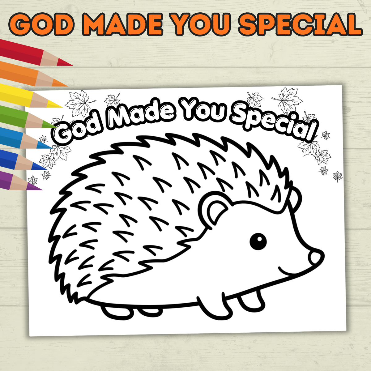 Hedgehog Craft, God Made Me Special, Sunday School Craft, Jesus Craft, Cut and Paste Craft, Easy Craft, Leaf Fall Craft, Christian Activity