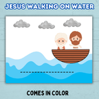 Jesus Walks on Water Craft, Bible Lesson Craft, Sunday School Craft, Kids Church Craft, Bible Story Activity, Cut and Paste, Homeschool